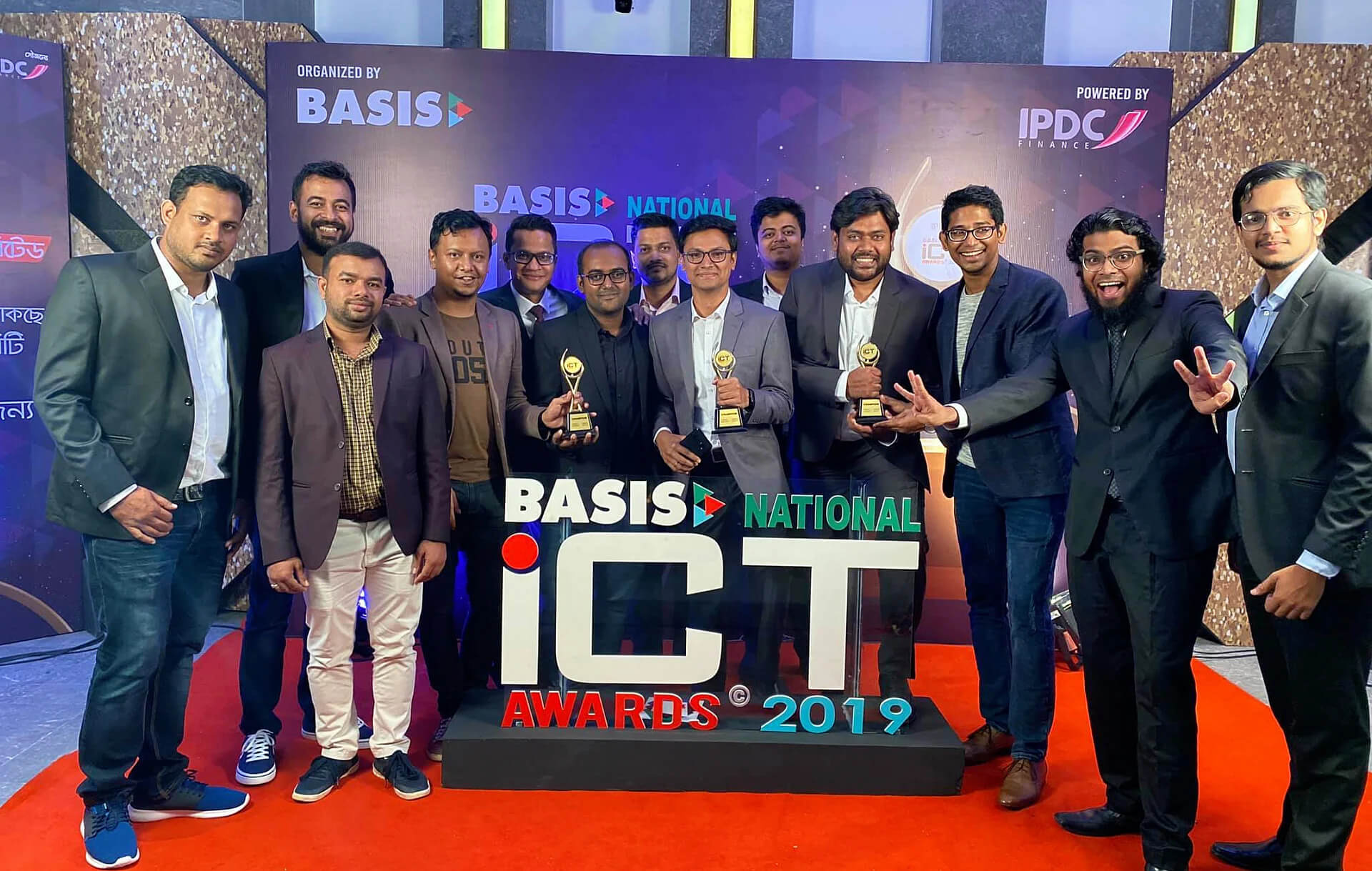 Sumit Saha at BASIS National ICT Awards 2019 with team Analyzen