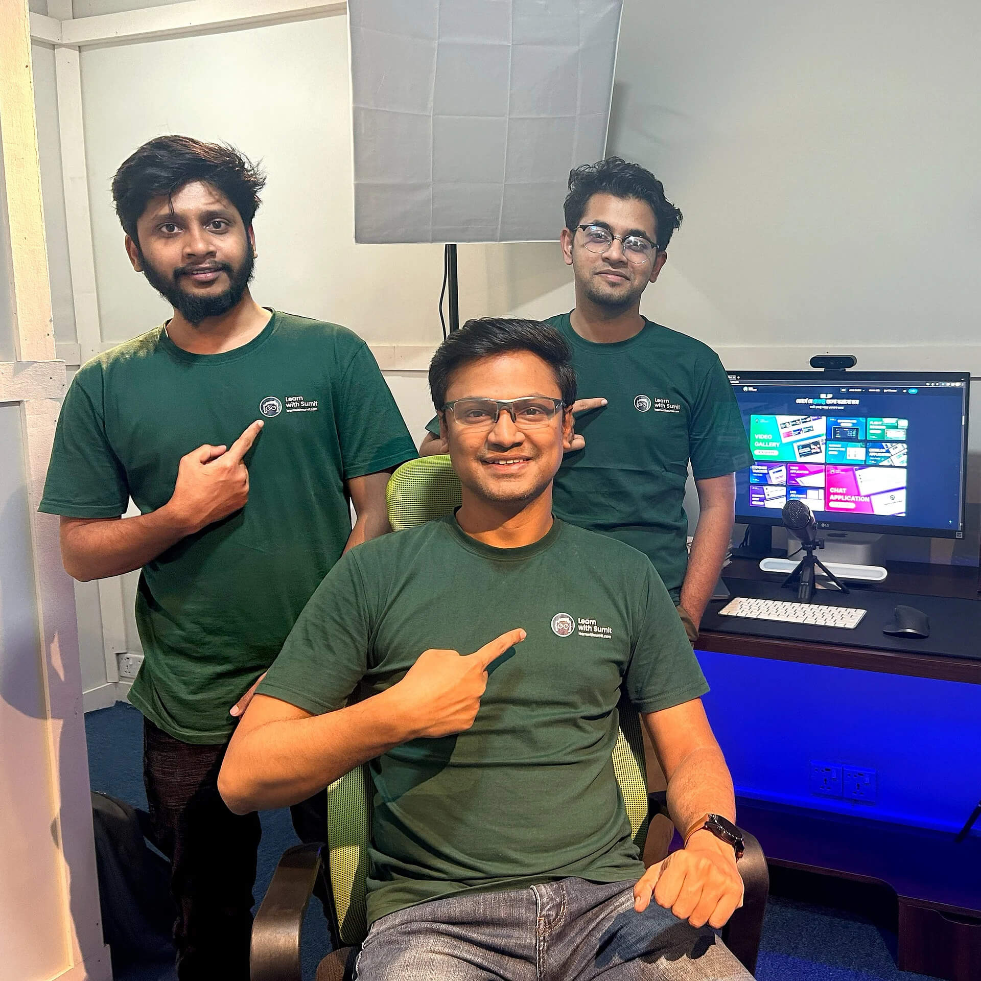 Sumit Saha with Learn with Sumit team members